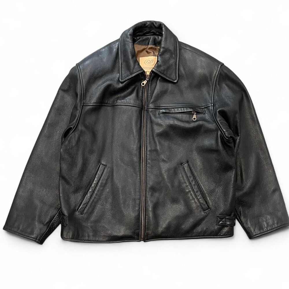 VTG 90s Streetwear Dark Brown Oversized Leather Bomber Jacket